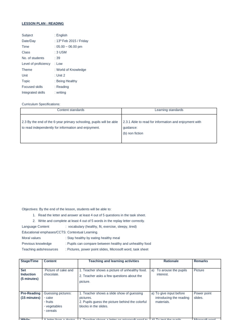 Lesson Plan | PDF