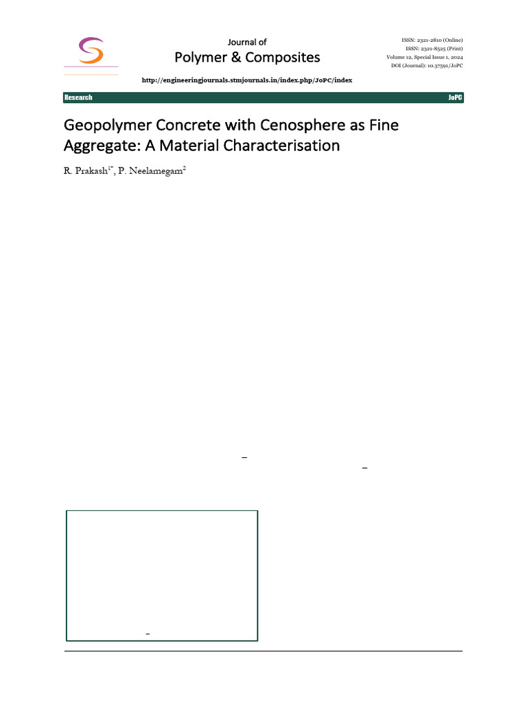 Cenosphere in Geopolymer Concrete Study | PDF | Concrete | Cement