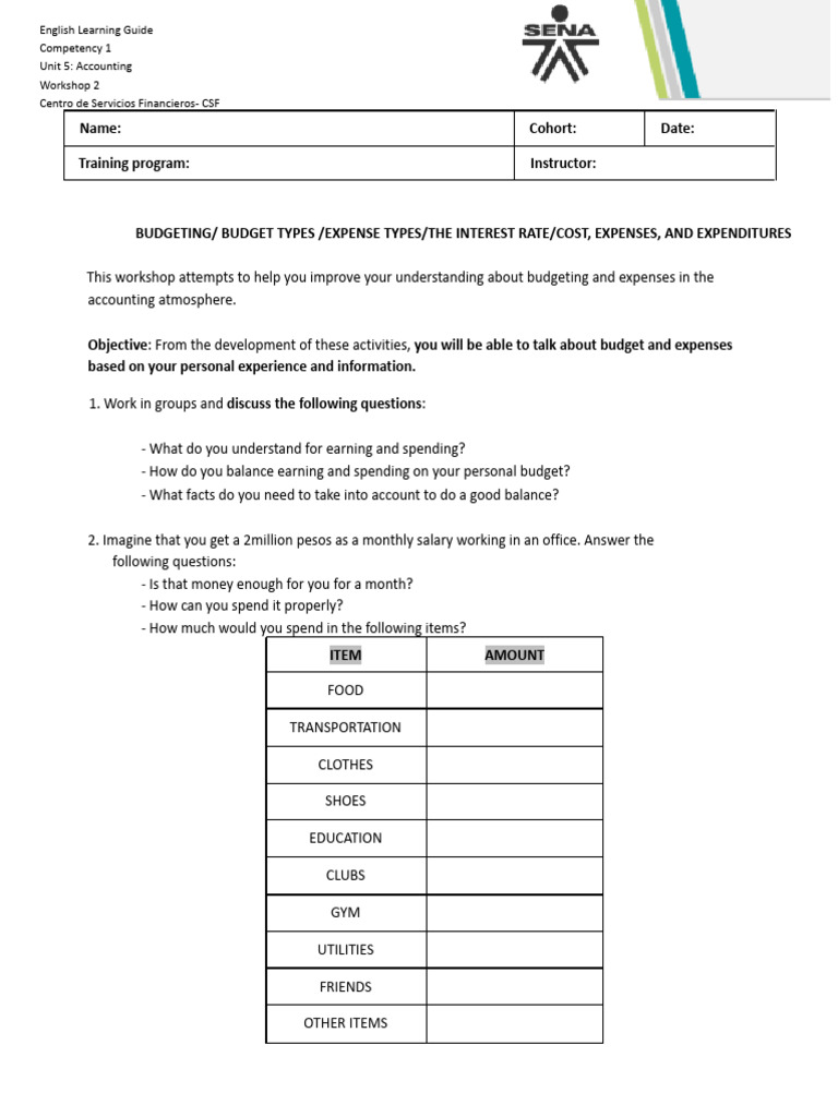 Workshop Accounting | PDF