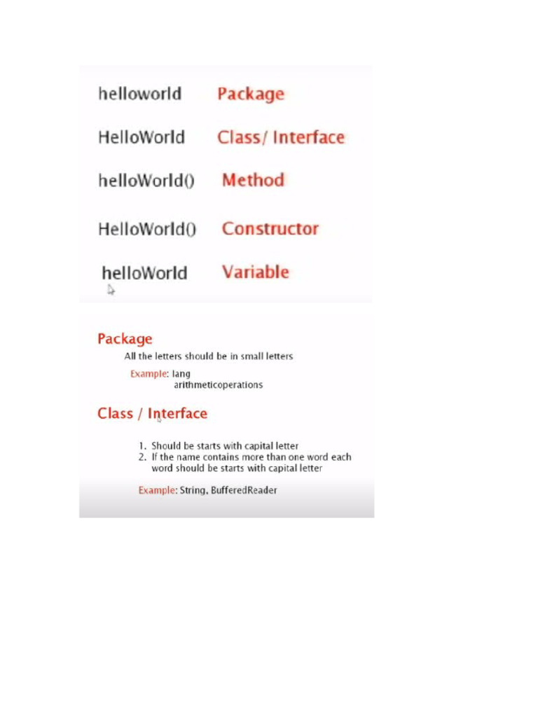 Naming Conventions in JAVA | PDF