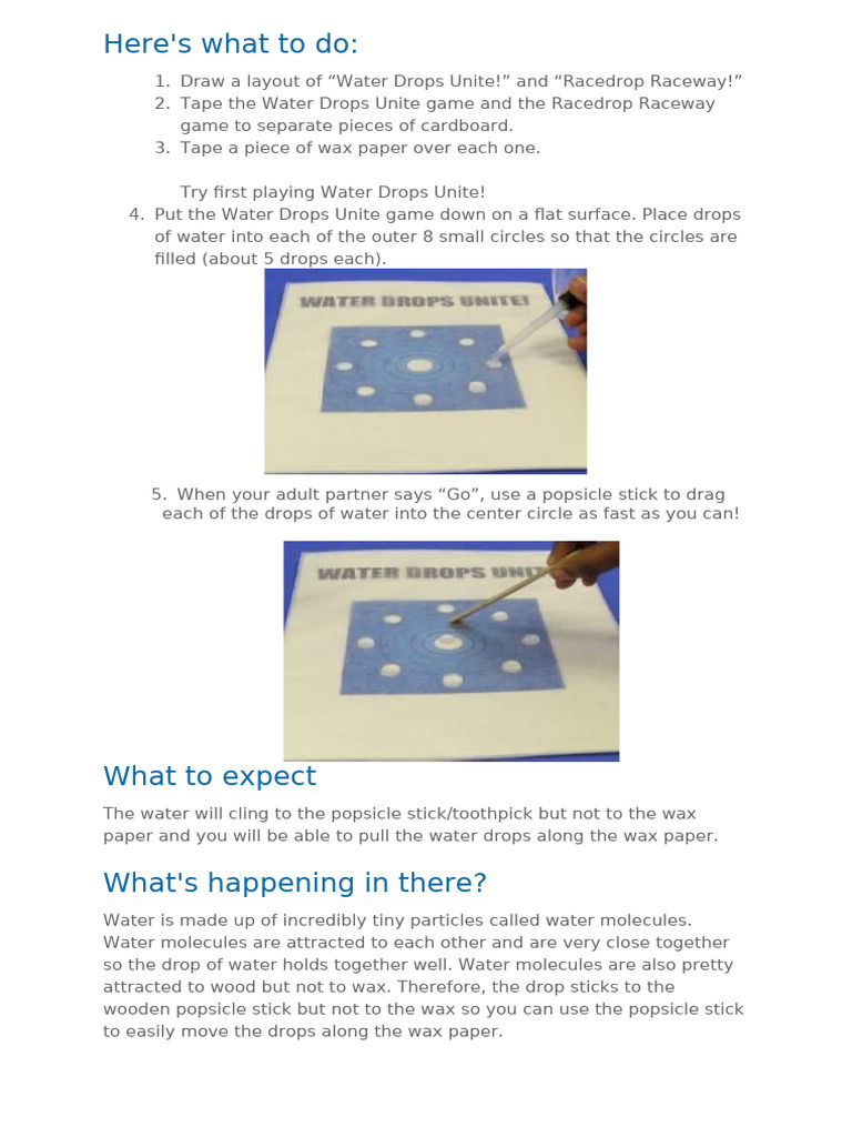 Water Droplet Race | PDF