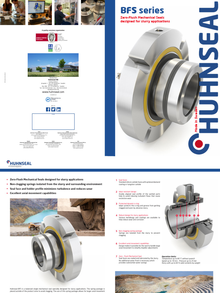 BFS Series Zero-Flush Seals Overview | PDF | Wear | Mechanical Engineering