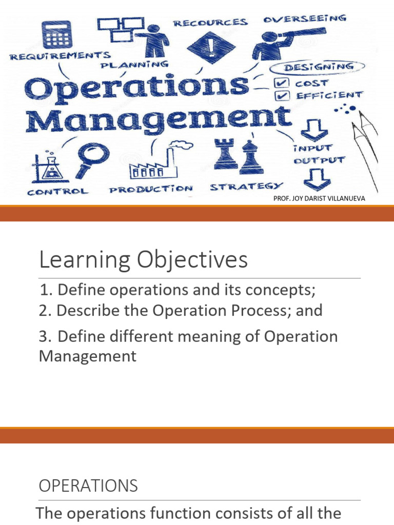 Module 1 Introduction To Operation Management | PDF