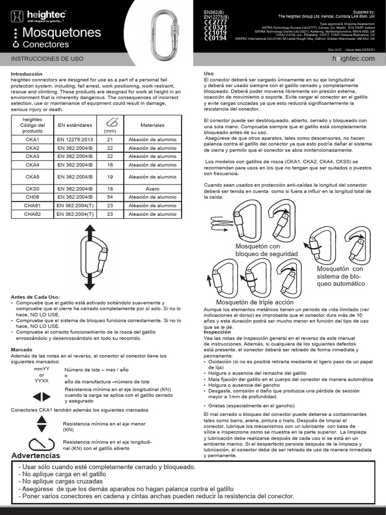 Connectors user instructions spanish pdf