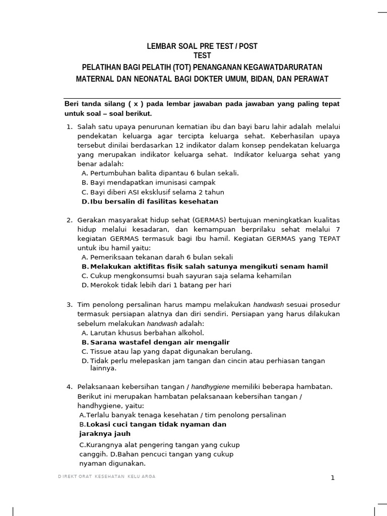 Soal Pretes Pos Tes | PDF