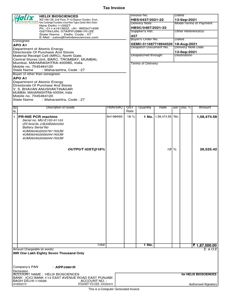 Invoice No. 437 | PDF