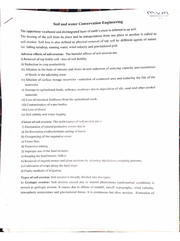 AEG Notes On Soil & Water Conservation Engineering | PDF