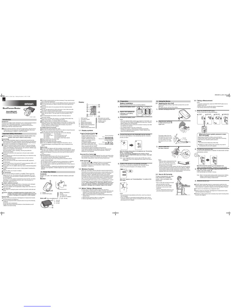 Omron HEM-9200T | PDF