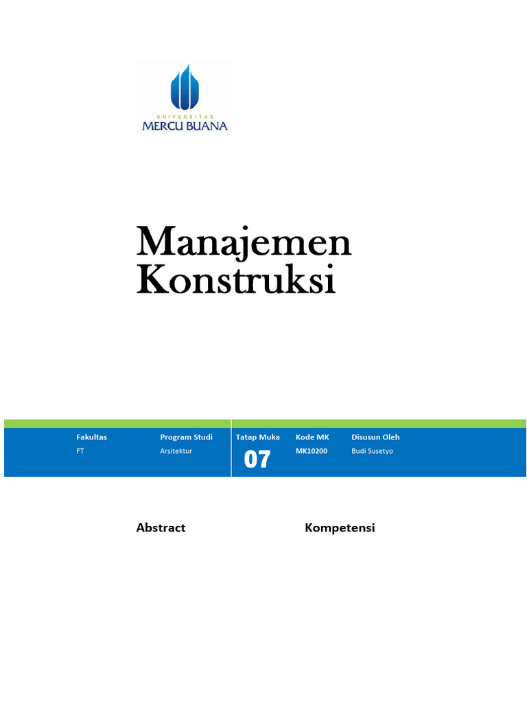 Modul MK 07 - Perhitungan RAB | PDF