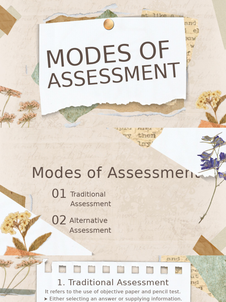 Modes of Assessment - 20240905 - 111836 - 0000 | PDF | Educational ...