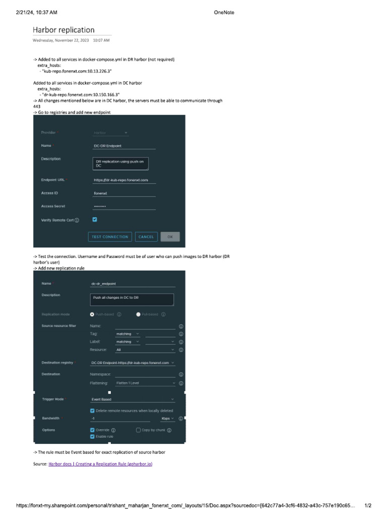 Harbor Replication | PDF