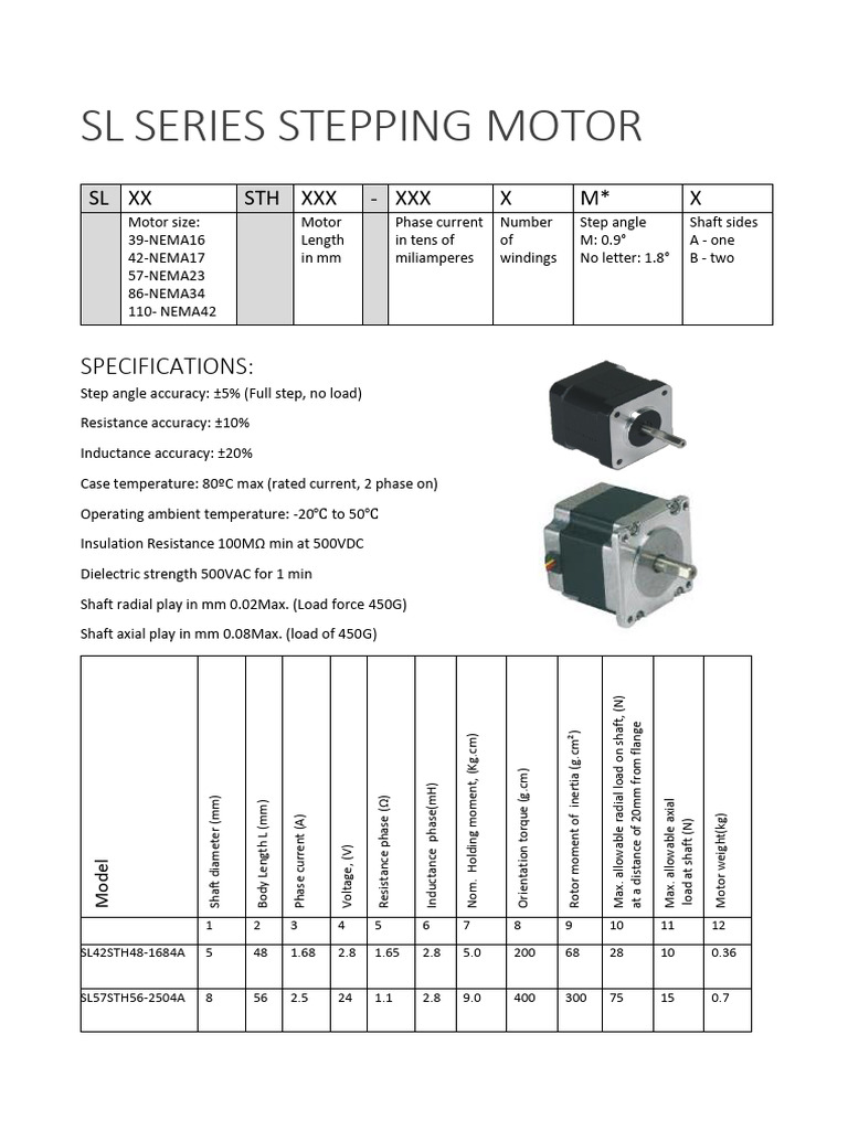 SL Series Stepping Motor | PDF