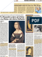 Fu Mussolini a dare ad Urbino «La Muta» del divino Raffaello