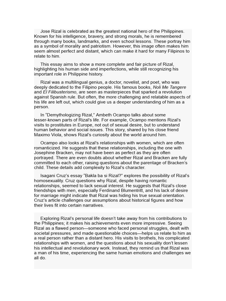 Rizal Essay1 | PDF