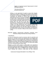 Effect of Blogging On Language Learners' Improvement in Social Interactions and Writing Proficiency