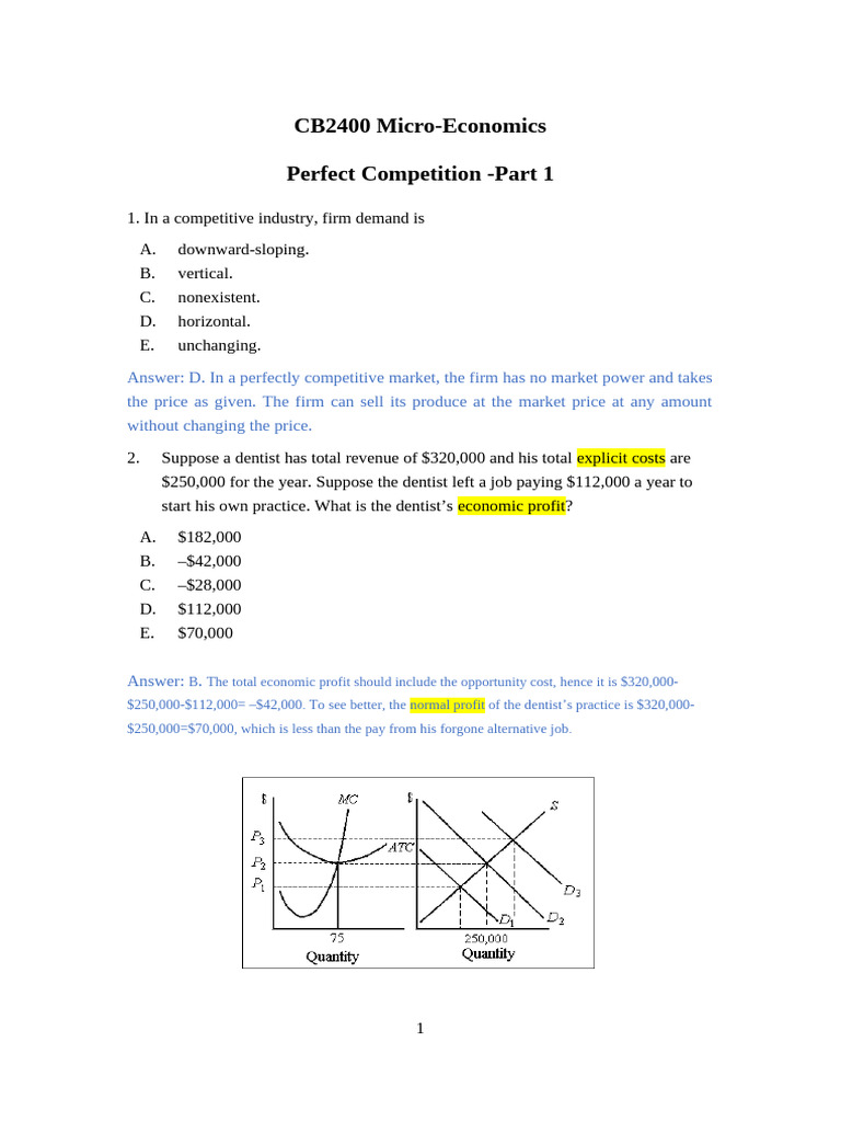 Cb2400 Perfect Competition - Part1 | PDF