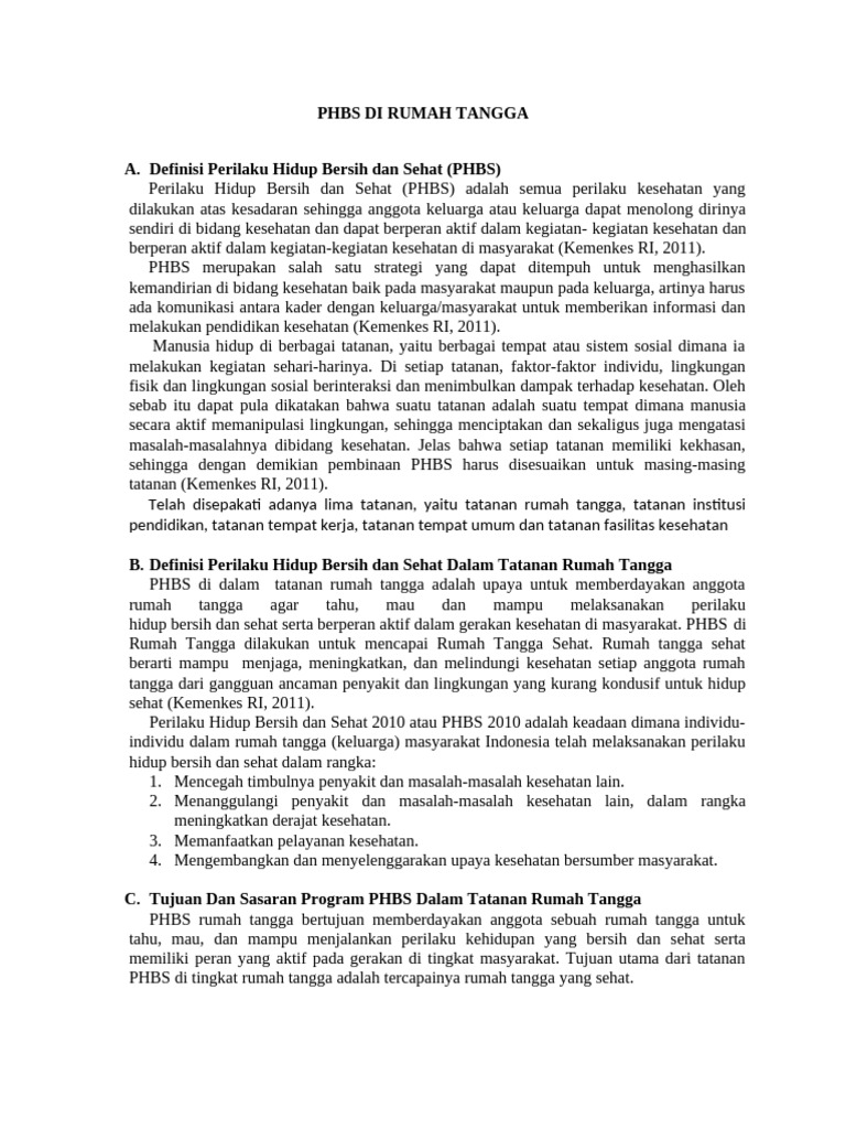 Phbs Rumah Tangga Pdf