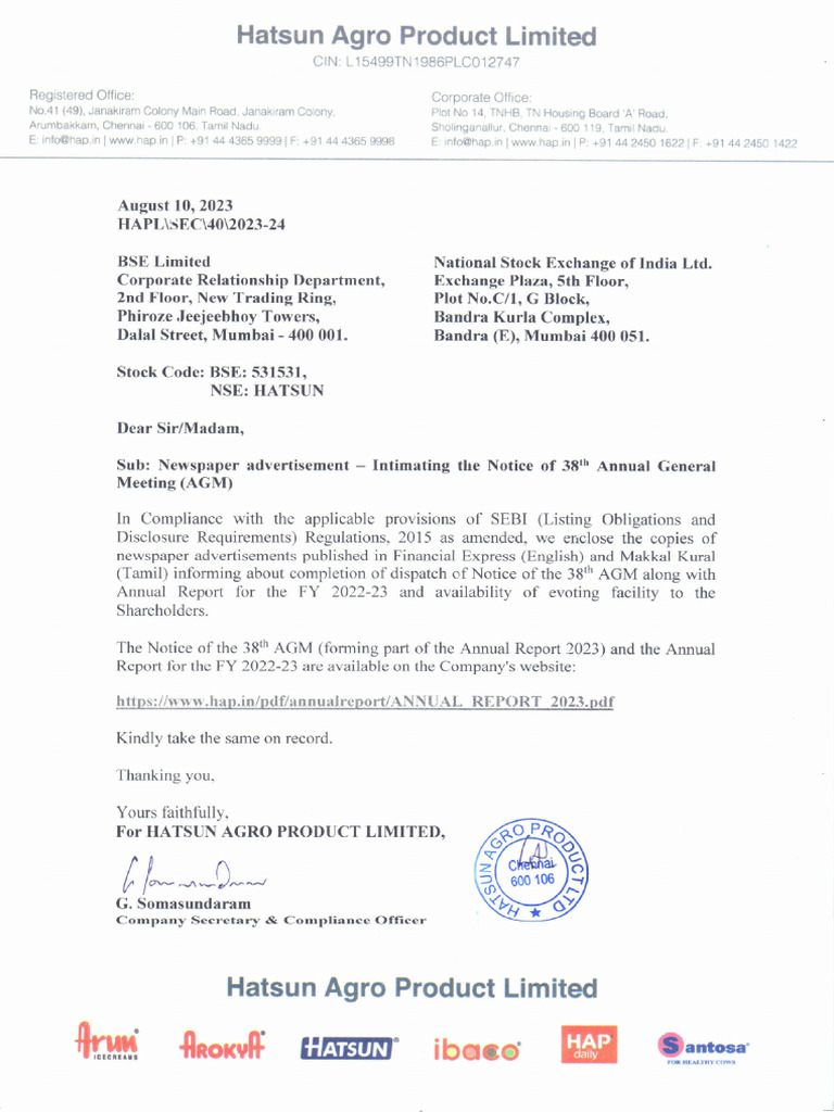 AGM Notice 2023 Newspaper Ads | PDF | Market (Economics) | Equity ...