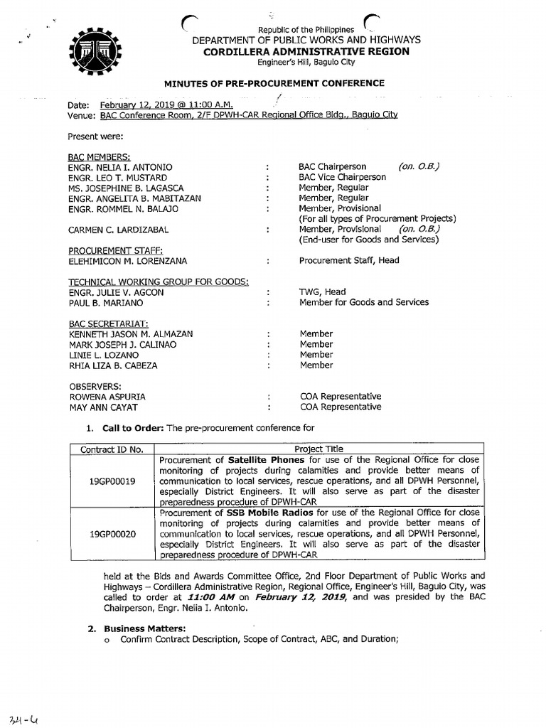 February 12, 2019 - Pre Procurement | PDF