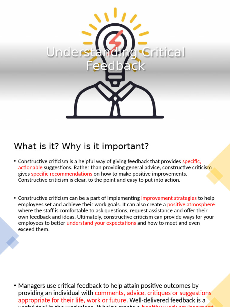 Understanding Critical Feedback | PDF