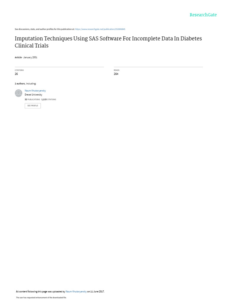 Imputation techniques using sas software for incom pdf