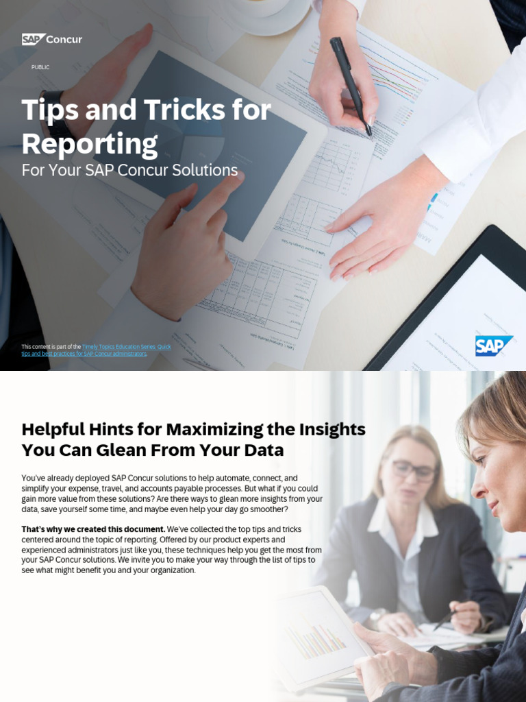 SAP Concur Reporting Tips & Tricks | PDF | Performance Indicator | Business