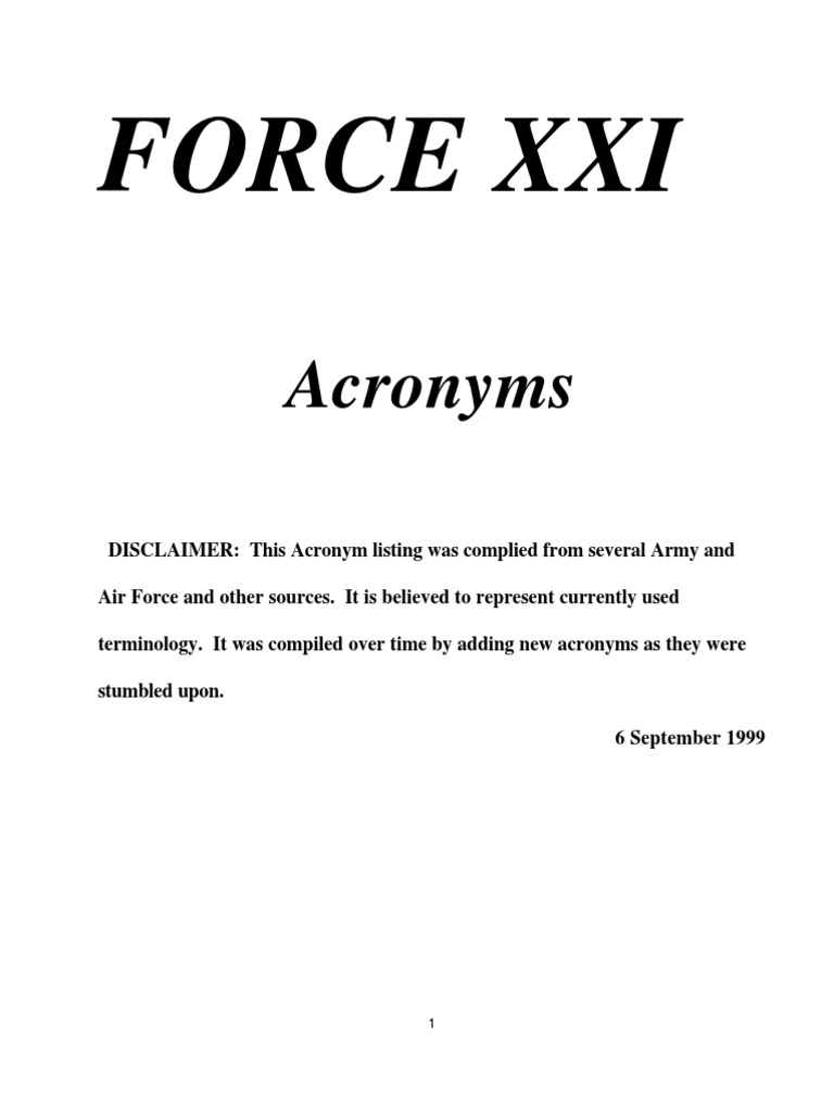 Army Acronym | PDF | United States Army | United States Air Force
