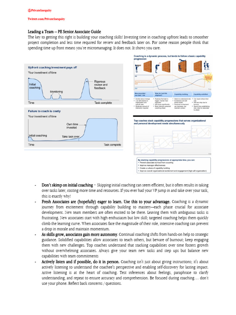 Leading A Team - PE Senior Associate Guide | PDF