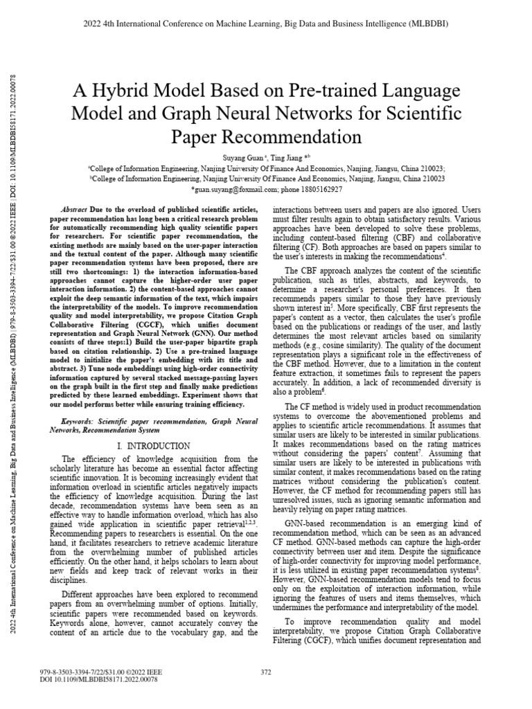A Hybrid Model Based On Pre-Trained Language Model and Graph Neural ...