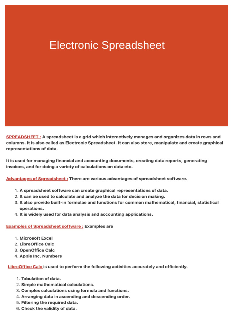 Electronic Spreadsheet Grade 9 2024-2025 | PDF