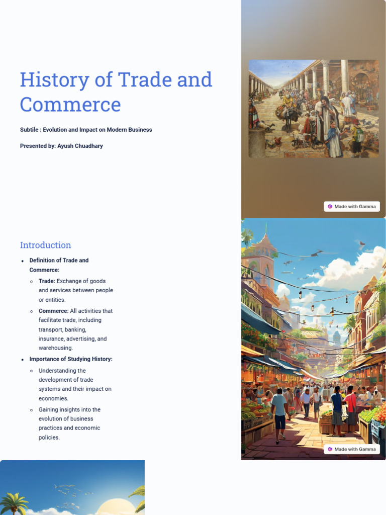 History of Trade and Commerce | PDF