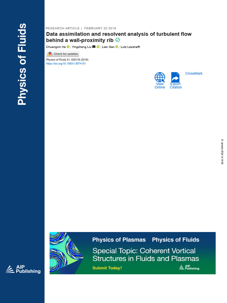 Resolvent Analysis of Turbulent Flow | PDF | Fluid Dynamics | Turbulence