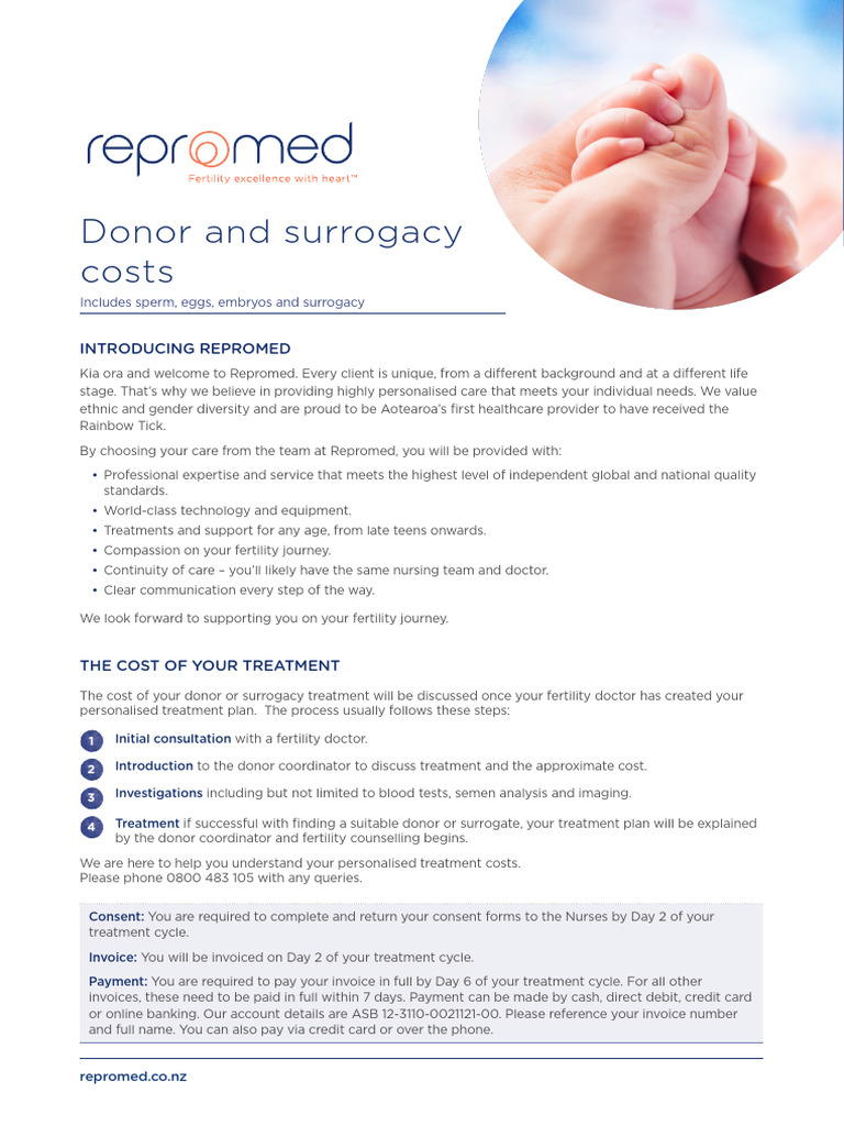 107 Repromed Fee Schedule Donor Gametes V27 | PDF