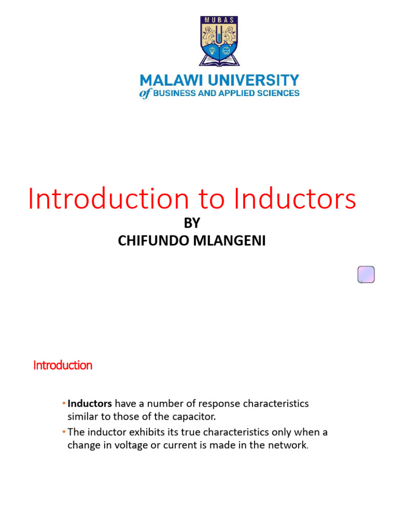 Lesson 8 - Inductors New | PDF | Inductance | Science & Mathematics