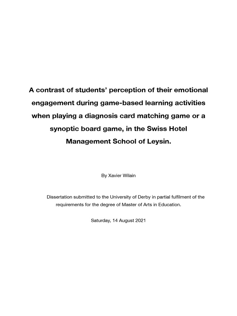 Dissertation-Game Based Learning | PDF