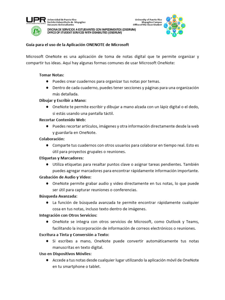 Guia para el uso de onenote de microsoft pdf