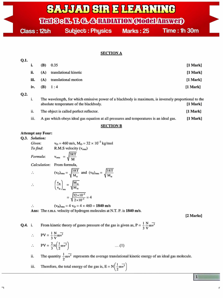 Solution of Test 3 | PDF