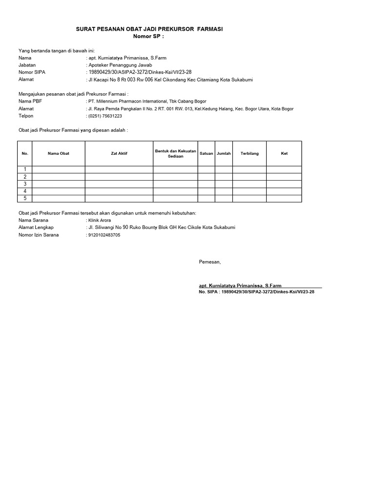 Contoh SP Prekursor MPI Untuk Outlet | PDF