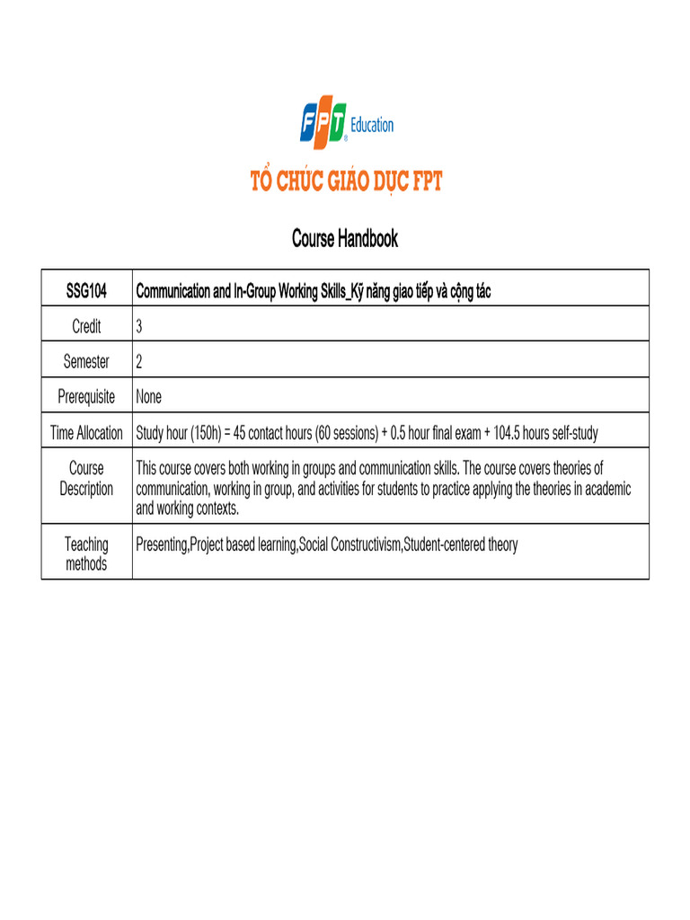 SSG104 CommunicationandIn-GroupWorkingSkills Kỹnănggiaotiếpvàcộngtác ...