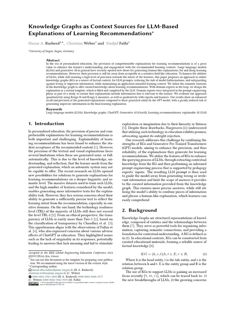 Knowledge Graphs As Context Sources For LLM-Based Explanations of ...