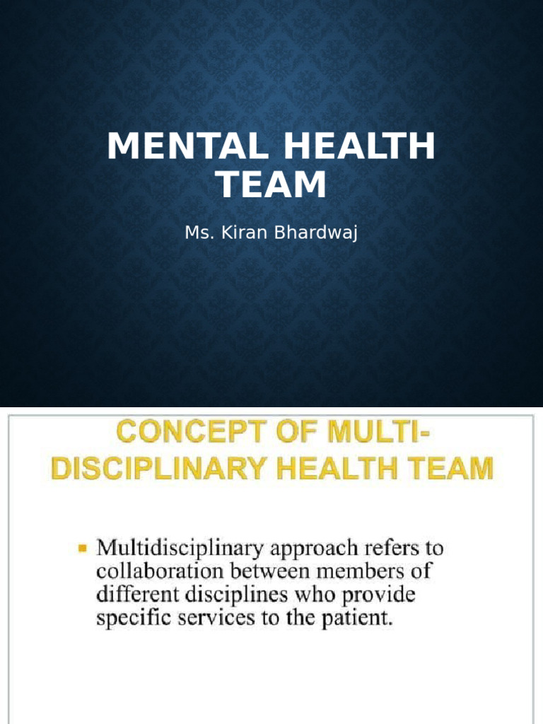Mental Health Team | PDF