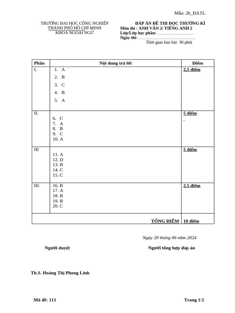 Sample Reading Test Key English 2 Pdf