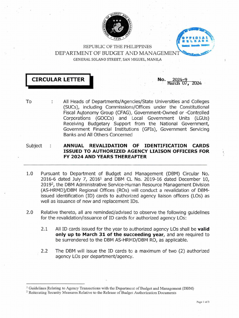 CIRCULAR-LETTER-NO. 2024-9 | PDF