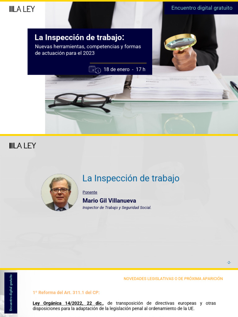 Inspección de Trabajo: Novedades 2023 | PDF | Derecho laboral | Empleo