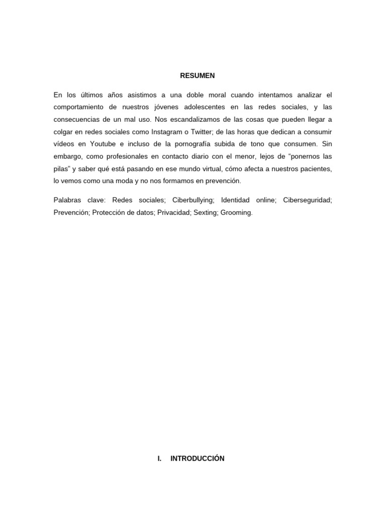 Uso Inadecuado de Las Redes Sociales | PDF | Acoso sexual | Salud y ...