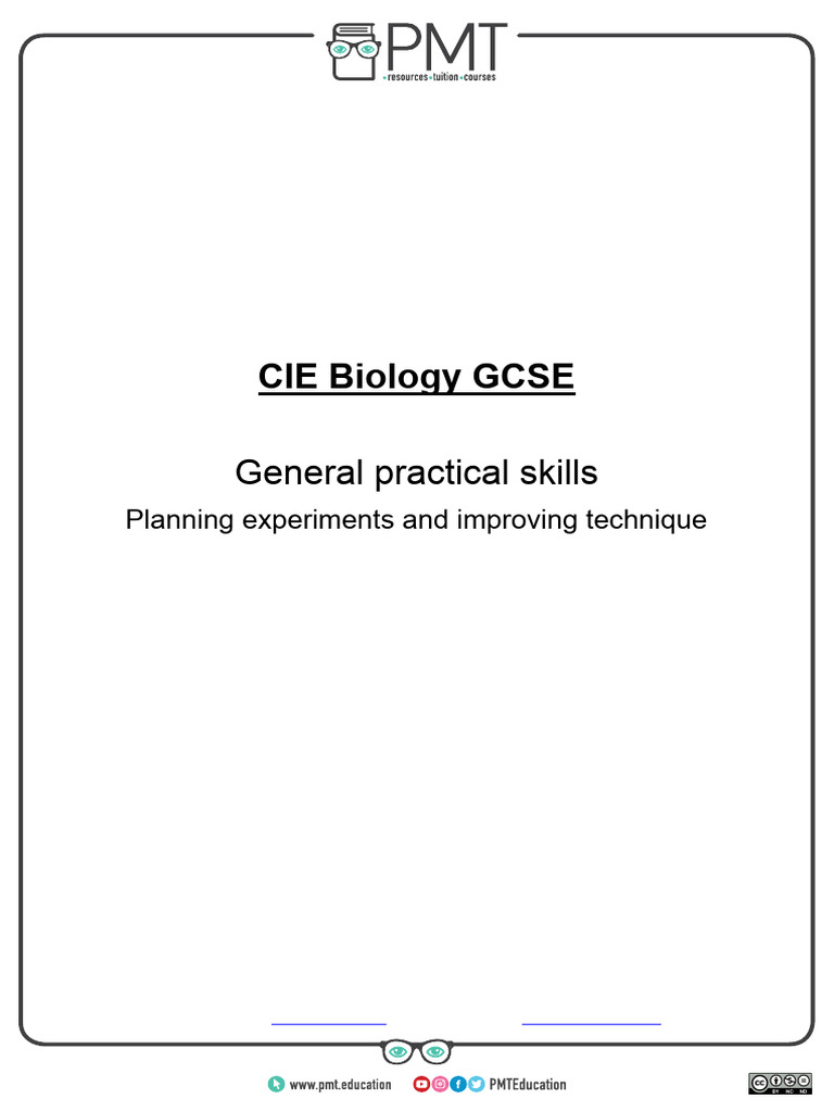 Notes - Planning Experiments and Improving Technique - CAIE Biology ...