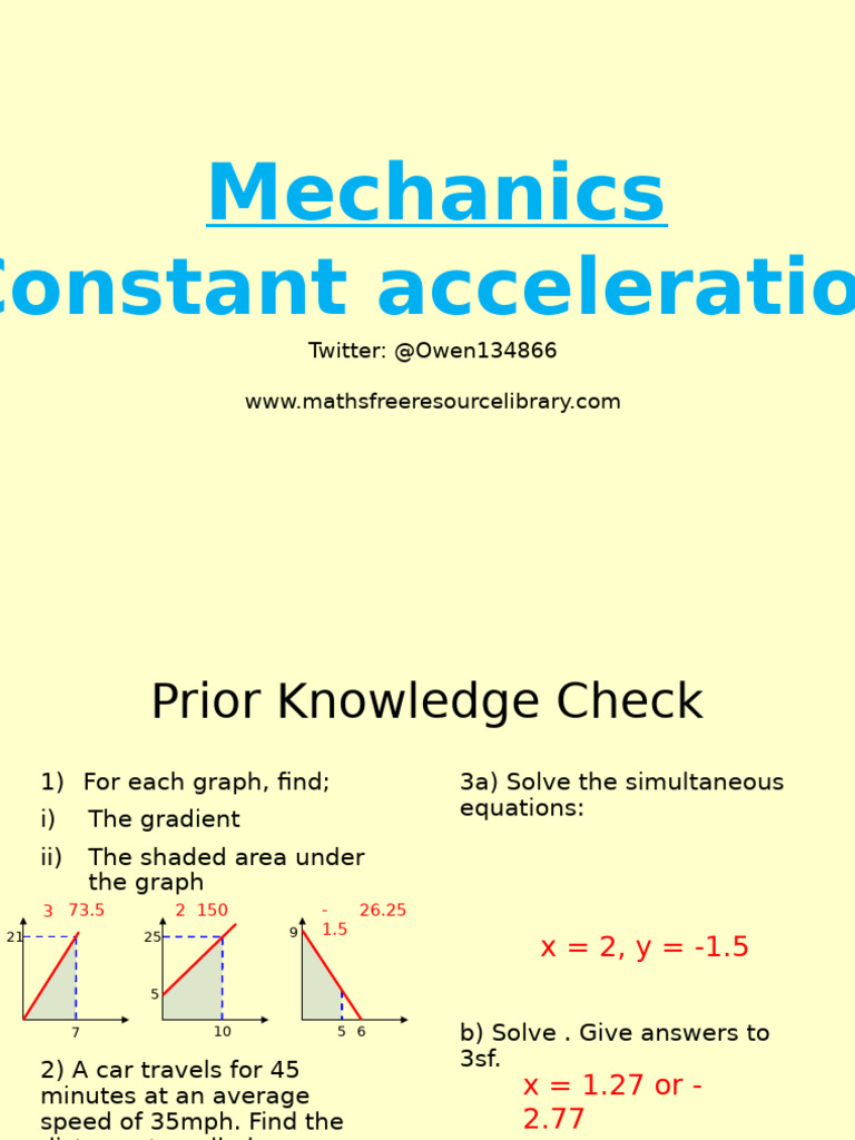 9) M Constant Acceleration | PDF