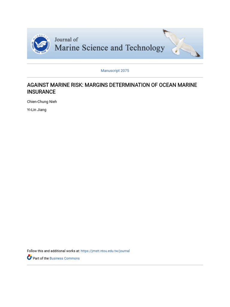 Against Marine Risk - Margins Determination of Ocean Marine Insura | PDF