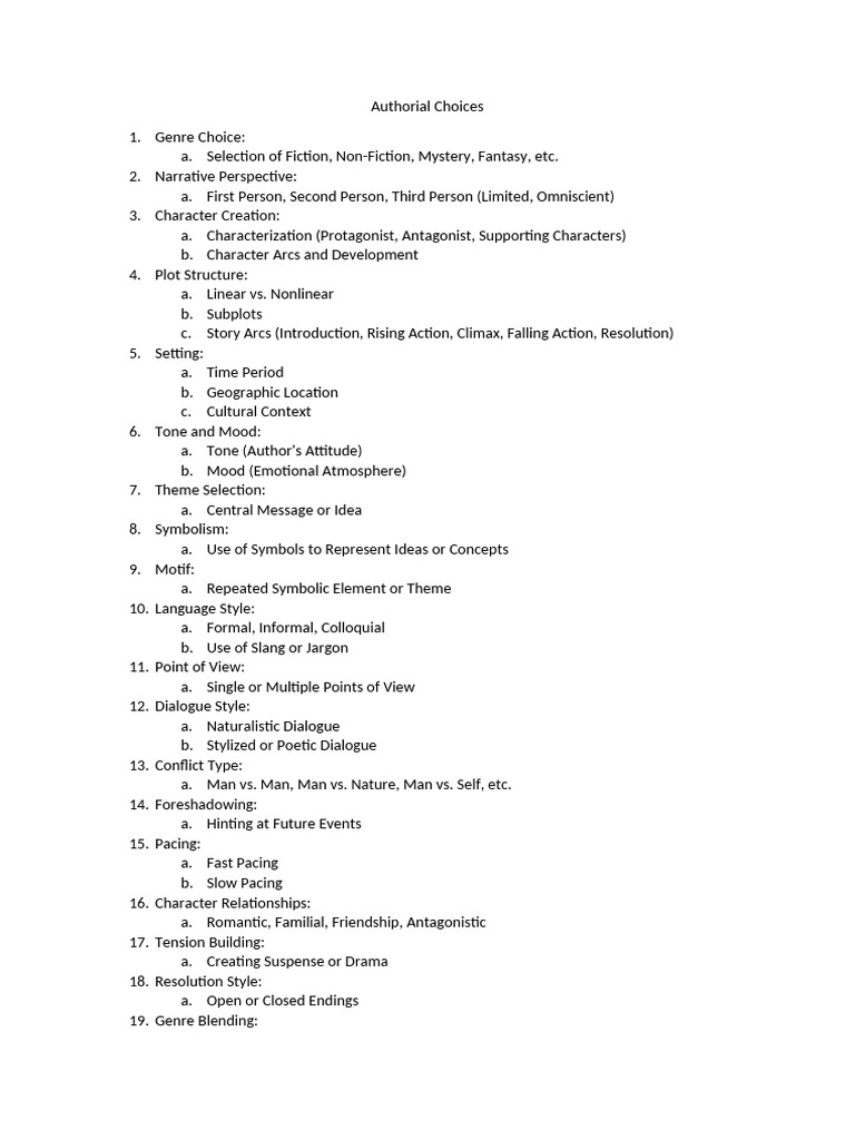Authorial Choices | PDF