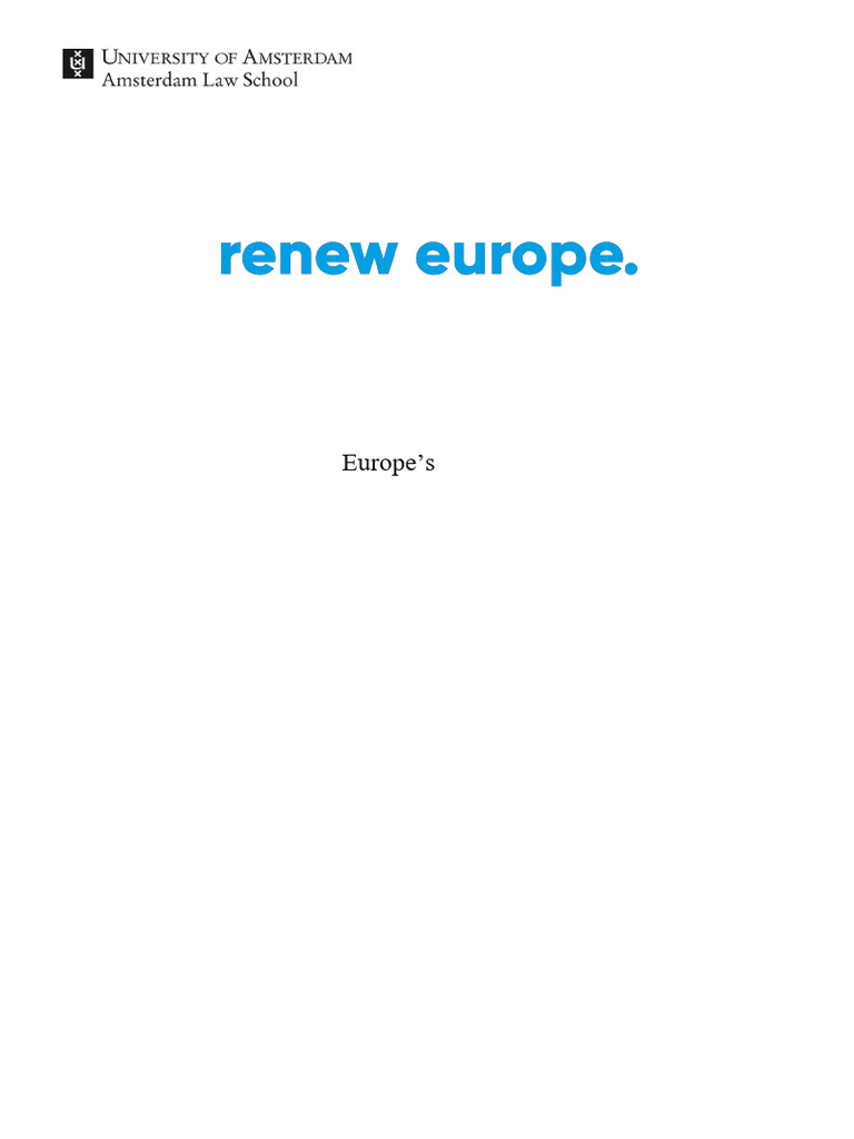 Renew Europe Group Position Paper | PDF